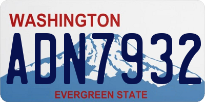 WA license plate ADN7932