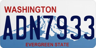 WA license plate ADN7933