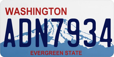 WA license plate ADN7934