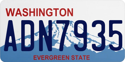 WA license plate ADN7935