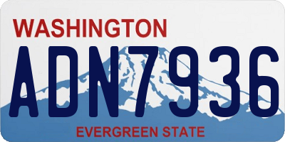 WA license plate ADN7936