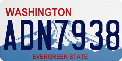 WA license plate ADN7938