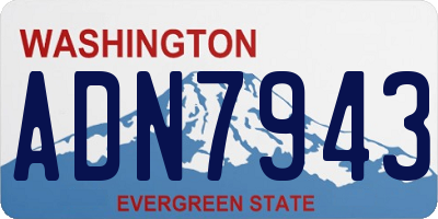 WA license plate ADN7943