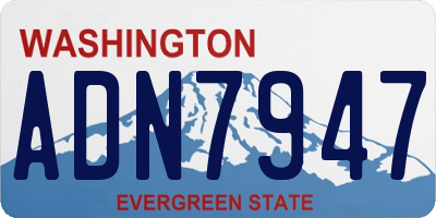 WA license plate ADN7947