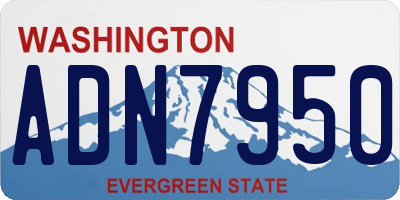 WA license plate ADN7950