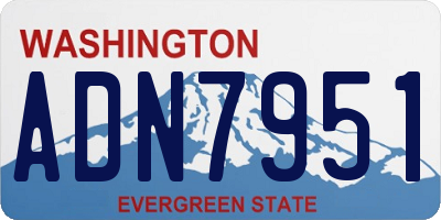 WA license plate ADN7951
