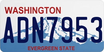 WA license plate ADN7953