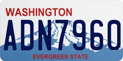 WA license plate ADN7960