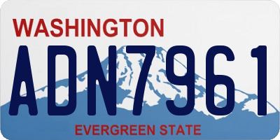 WA license plate ADN7961