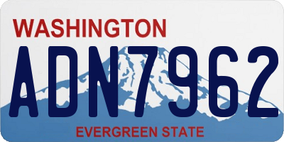 WA license plate ADN7962