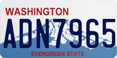 WA license plate ADN7965