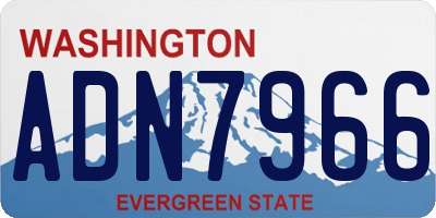 WA license plate ADN7966