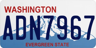 WA license plate ADN7967