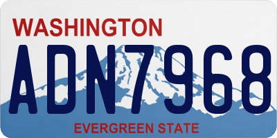 WA license plate ADN7968