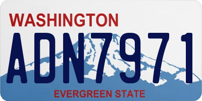 WA license plate ADN7971