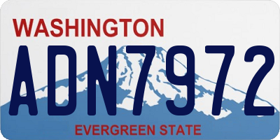 WA license plate ADN7972