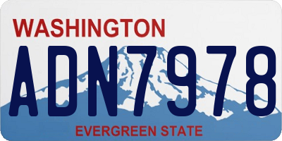 WA license plate ADN7978