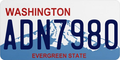 WA license plate ADN7980