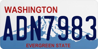 WA license plate ADN7983