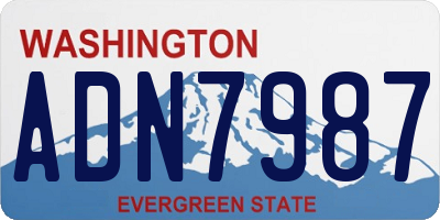 WA license plate ADN7987