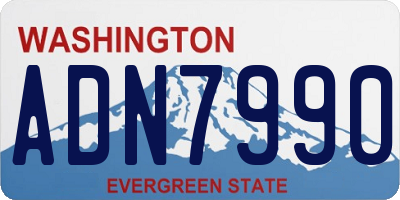 WA license plate ADN7990