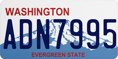 WA license plate ADN7995