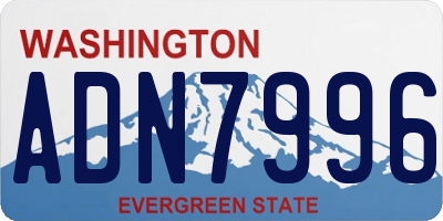 WA license plate ADN7996