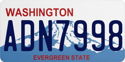 WA license plate ADN7998