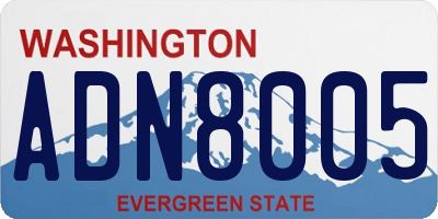 WA license plate ADN8005