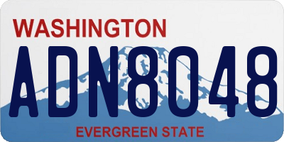 WA license plate ADN8048