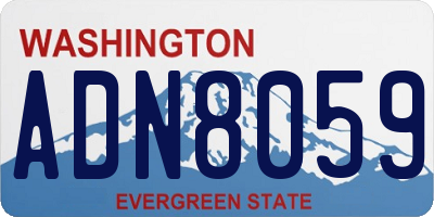 WA license plate ADN8059