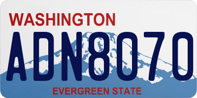 WA license plate ADN8070