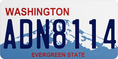 WA license plate ADN8114