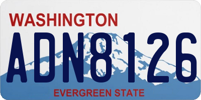 WA license plate ADN8126