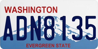 WA license plate ADN8135