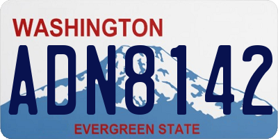 WA license plate ADN8142