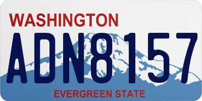 WA license plate ADN8157