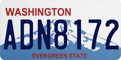 WA license plate ADN8172