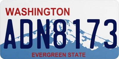 WA license plate ADN8173
