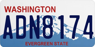 WA license plate ADN8174