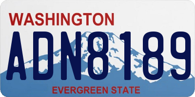 WA license plate ADN8189