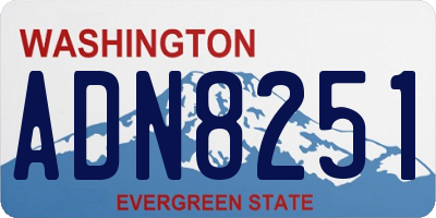WA license plate ADN8251