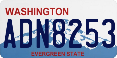 WA license plate ADN8253