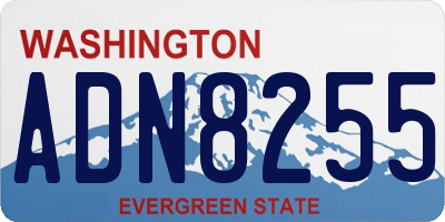 WA license plate ADN8255