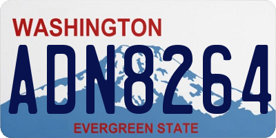 WA license plate ADN8264