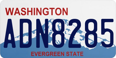 WA license plate ADN8285