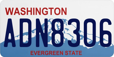 WA license plate ADN8306