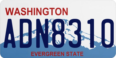 WA license plate ADN8310