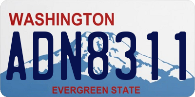 WA license plate ADN8311