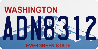 WA license plate ADN8312